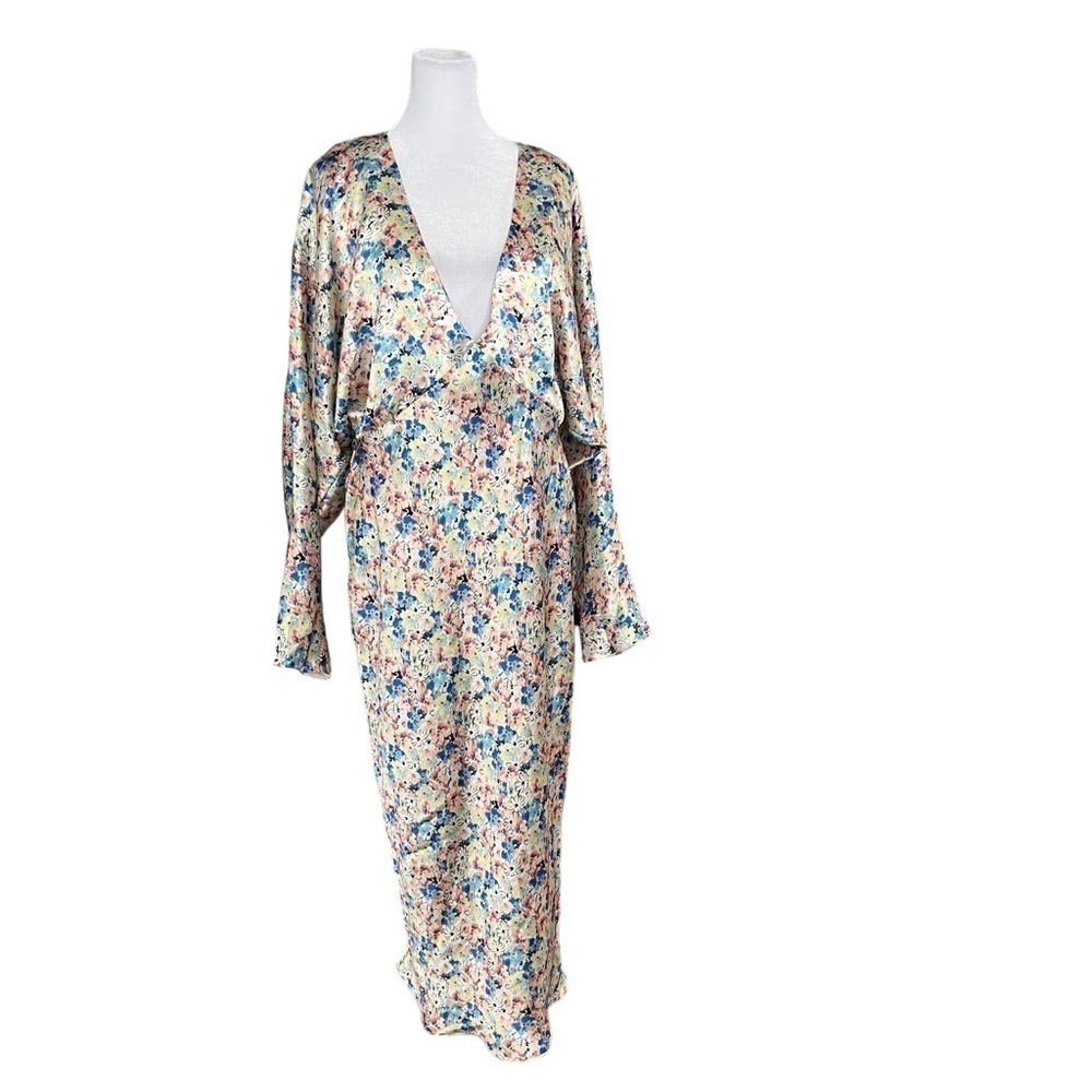 Asos Batwing Bias Cut Midi Dress Ditsy Print NWT Size 12